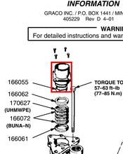 Load image into Gallery viewer, Graco 166055 Bearing, Shaft - highlighted in parts diagram
