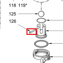 Load image into Gallery viewer, Graco 169626 PIN, STR HDLS - item 126 highlighted in the Graco 3A0733EN-R parts diagram