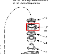 Load image into Gallery viewer, Graco 16E904 750 cc Lower UHMWPE Piston Seal Repair Kit - highlighted in parts diagram