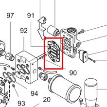 Load image into Gallery viewer, Graco 16F429 GASKET,AIR VALVE, MEDIUM - item 91 highlighted in the Graco 307843EN-ZAT parts diagram