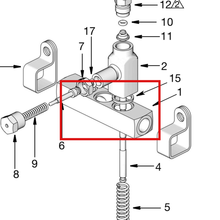 Load image into Gallery viewer, Graco 16M403 BLOCK,MANIFOLD 3 INJ NPT SST - item 1 highlighted in the Graco 313798EN parts diagram