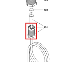 Load image into Gallery viewer, Graco 16U440 ADAPTER,FITTING,PRESSURE SENSOR - item 401 highlighted in the Graco 3A7709EN-E parts diagram