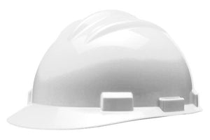 Bullard Full Brim Hard Hat, Type 1, Class E, Ratchet (6-Point), White