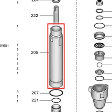 Load image into Gallery viewer, Graco 17A032 KIT,REPAIR,CYL,MARK VII,STD - item 205 highlighted in the Graco 333028EN-E parts diagram