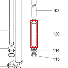 Load image into Gallery viewer, Graco 17A165 TUBE, RISER, INSIDE, ELEVATOR - item 120 highlighted in the Graco 333406EN-F parts diagram