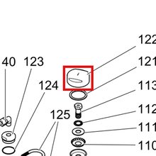 Load image into Gallery viewer, Graco 17A172 CAP, CYLINDER, SANITARY - item 122 highlighted in the Graco 333406EN-F parts diagram