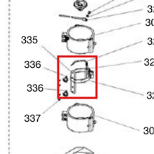 Load image into Gallery viewer, Graco 17B715 SUPPORT,BLOCK,OVERTEMP - item 335 highlighted in the Graco 334129EN parts diagram