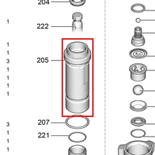 Load image into Gallery viewer, Graco 17H873 KIT, REPAIR, CYL, MKX, PRO - item 205 highlighted in the Graco 3A6583EN parts diagram