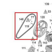 Load image into Gallery viewer, Graco 17J678 BELT,VEE,"A" SECTION - item 146 highlighted in the Graco 3A3265EN-E parts diagram