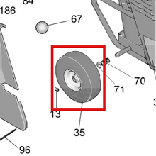 Load image into Gallery viewer, Graco 17K405 WHEEL,PNEUMATIC - item 35 highlighted in the Graco 3A3265EN-E parts diagram