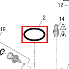 Load image into Gallery viewer, Graco 17V705 O-RING, 223, 70 DUROMETER, BUNA-N - item 2 highlighted in the Graco 3A5724EN-A parts diagram