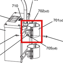 Load image into Gallery viewer, Graco 17X839PKG Transformer Mounting Bracket for 3 in. Ram - item 702 highlighted in the Graco 3A6931EN-B parts diagram