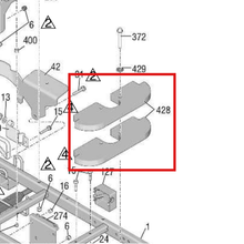 Load image into Gallery viewer, Graco 17Y900 BLOCK, FRONT WEIGHT, - item 428 highlighted in the Graco 3A3390EN parts diagram