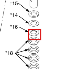 Load image into Gallery viewer, Graco 181664 GLAND MALE - item 16 highlighted in the Graco 307944EN-W parts diagram