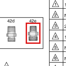 Load image into Gallery viewer, Graco 183285 FITTING, NIPPLE, PIPE - item 42E highlighted in the Graco 3A6342EN parts diagram