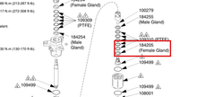 Load image into Gallery viewer, Graco 184205 Gland  Packing  Female - highlighted in parts diagram