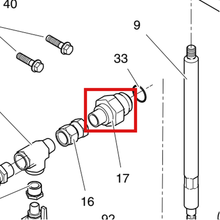 Load image into Gallery viewer, Graco 184470 FITTING  OUTLET - item 17 highlighted in the Graco 311492EN-H parts diagram