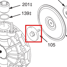 Load image into Gallery viewer, Graco 187711 PLATE  DIAPHRAGM - item 105 highlighted in the Graco 309204EN-N parts diagram