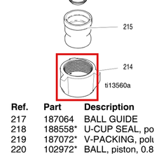 Load image into Gallery viewer, Graco 187929 NUT, LUG - item 214 highlighted in the Graco 313890EN-L parts diagram