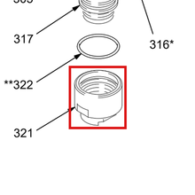 Load image into Gallery viewer, Graco 188037 ADAPTER  INTAKE - item 321 highlighted in the Graco 307026EN-T parts diagram