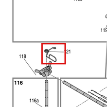 Load image into Gallery viewer, Graco 188135 Guide Cable Gun Holder and Arm - item 121 highlighted in the Graco 3A3389EN parts diagram
