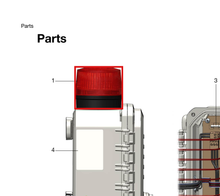 Load image into Gallery viewer, Graco 18G101 Kit,strobe,warning,red - highlighted in parts diagram
