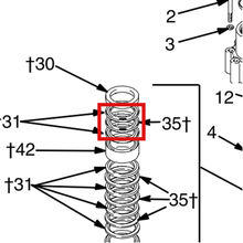 Load image into Gallery viewer, Graco 190298 PACKING, VEE - item 31 highlighted in the Graco 309130EN-E parts diagram