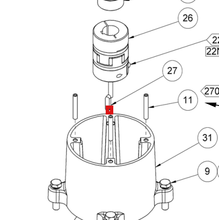 Load image into Gallery viewer, Binks 192878 8 x 7 x 30 KEY -- Ref 27, BINKS - Smart Pump E2-15 AFP - Instruction Manual - 77-3227 [ English ]