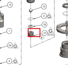 Load image into Gallery viewer, Binks 193289 SEAT RETAINER -- Ref 19, FX220XX-CMB/SMB Fluid Section Manual 77-3392 EN [ English ]