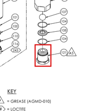 Load image into Gallery viewer, Binks 194125 FX122 FOOT VALVE -- Ref 121, FX122 Fluid Section Manual 77-3278 EN [ English ]