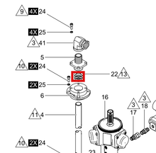 Load image into Gallery viewer, Graco 195045 Ring, Tube Support, Sealing - highlighted in parts diagram