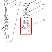 Load image into Gallery viewer, Graco 195610 ADAPTER, SEAT, 1/4-18 NPT - item 10 highlighted in the Graco 309032EN-L parts diagram