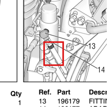 Load image into Gallery viewer, Graco 196177 Nipple Adapter - item 14 highlighted in the Graco 3A6721EN-A parts diagram