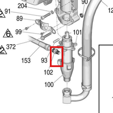 Load image into Gallery viewer, Graco 196178 Nipple Adapter - item 102 highlighted in the Graco 3A3389EN parts diagram