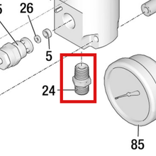 Load image into Gallery viewer, Graco 196181 Nipple Fitting - item 24 highlighted in the Graco 3A9031EN-G parts diagram