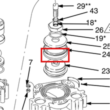 Load image into Gallery viewer, Graco 196234 PACKING - item 24 highlighted in the Graco 309130EN-E parts diagram