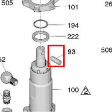 Load image into Gallery viewer, Graco 197443 Pump Pin - item 93 highlighted in the Graco 3A3390EN parts diagram