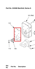 Load image into Gallery viewer, Graco 197925 Gasket, Manifold - highlighted in parts diagram