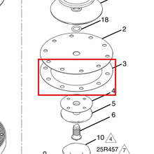 Load image into Gallery viewer, Graco 19Y647 GASKET,DIA.,REGULATOR,FLOW,HIGH - item 3 highlighted in the Graco 3A7527EN-D parts diagram