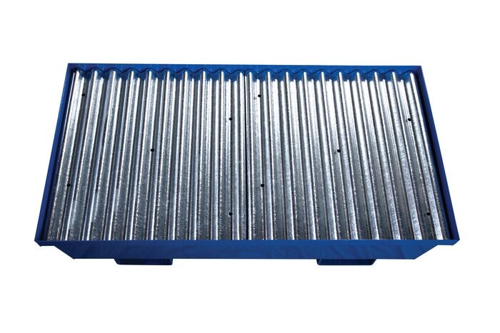 2 Drum, 74 Gallon Sump Capacity, Metal Spill Pallet, Without Drain, Blue - 1620ST