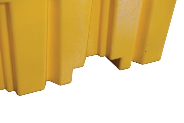 4 Drum Plastic Pallet, Without Drain, Yellow - 1640ND