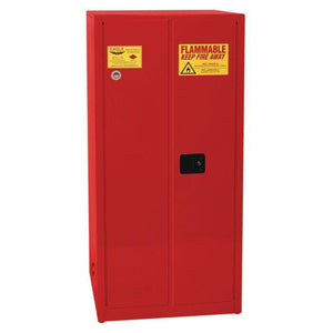 Eagle Flammable Liquid Safety Cabinet, 60 Gal. 2 Shelves, 2 Door, Manual Close, Red