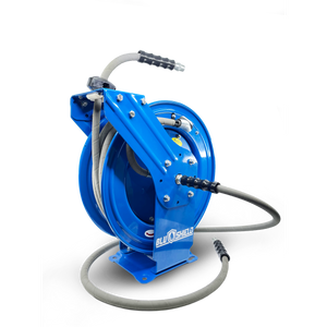 BluShield 3/8" Pressure Washer Hose Reel with 4100PSI Aramid Braided Non Marking Hose, Quick Connect Coupler, 6' Lead-in Hose, Dual Arm Heavy Duty