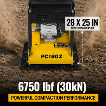Load image into Gallery viewer, MechMaxx 9 HP Reversible Plate Compactor with Wheel Kit and Extension Plates, 6750 lb Centrifugal Force, PC180Z