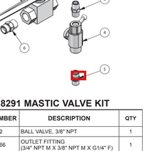 Load image into Gallery viewer, Binks 20-6843 DM NIPPLE, 1/4" NPS x BSPP, SS -- Ref 5, MX3070 &amp; MX3560 Pump Manual 77-2960 EN [ English ]