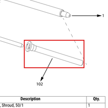 Load image into Gallery viewer, Graco 2000551 SHROUD,CLAMP, MIXER, 05-24T - item 102 highlighted in the Graco 3A9349EN parts diagram