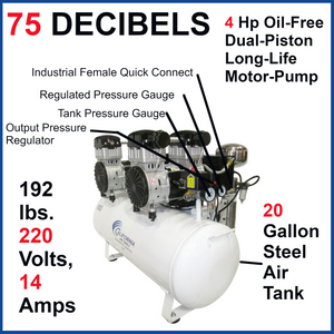 California Air Tools 20040DCAD  Ultra Quiet Ultra Dry & Oil Free Air Compressor