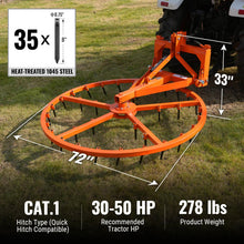 Load image into Gallery viewer, MechMaxx 72" Arena Spin Harrow Groomer with 35 Tines Cat.1 3 Point Hitch Grooming Attachment, AHG72