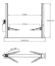 Load image into Gallery viewer, Katool KT-H105 10000 lbs. Floor Plate Two Post Lift
