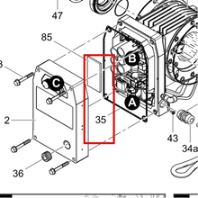 Load image into Gallery viewer, Graco 20B302 GASKET,CONTROL COVER - item 35 highlighted in the Graco 3B0136EN-B parts diagram